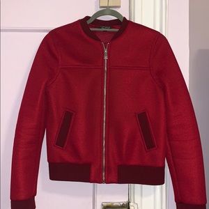 Top shop red scuba mesh structures bomber jacket